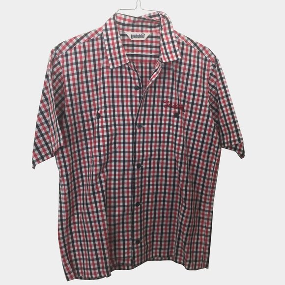 TENDERLOIN Japan Short Sleeve Plaid Button Up Shirt Men's Size Small S - Picture 1 of 5